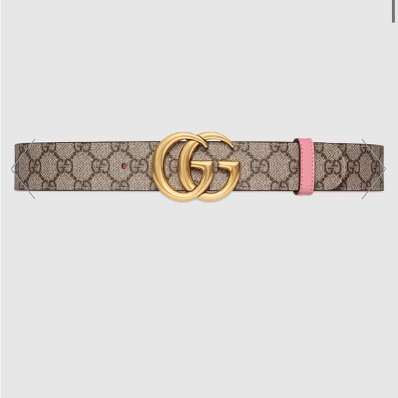 Gucci Accessories - BRAND NEW Gucci Marmont Reversible Belt - 2 belts in 1! GG monogram and pink. 80